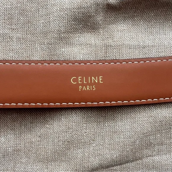 Celine Triomphe Medium Calfskin Leather Belt 85 - Picture 5 of 16